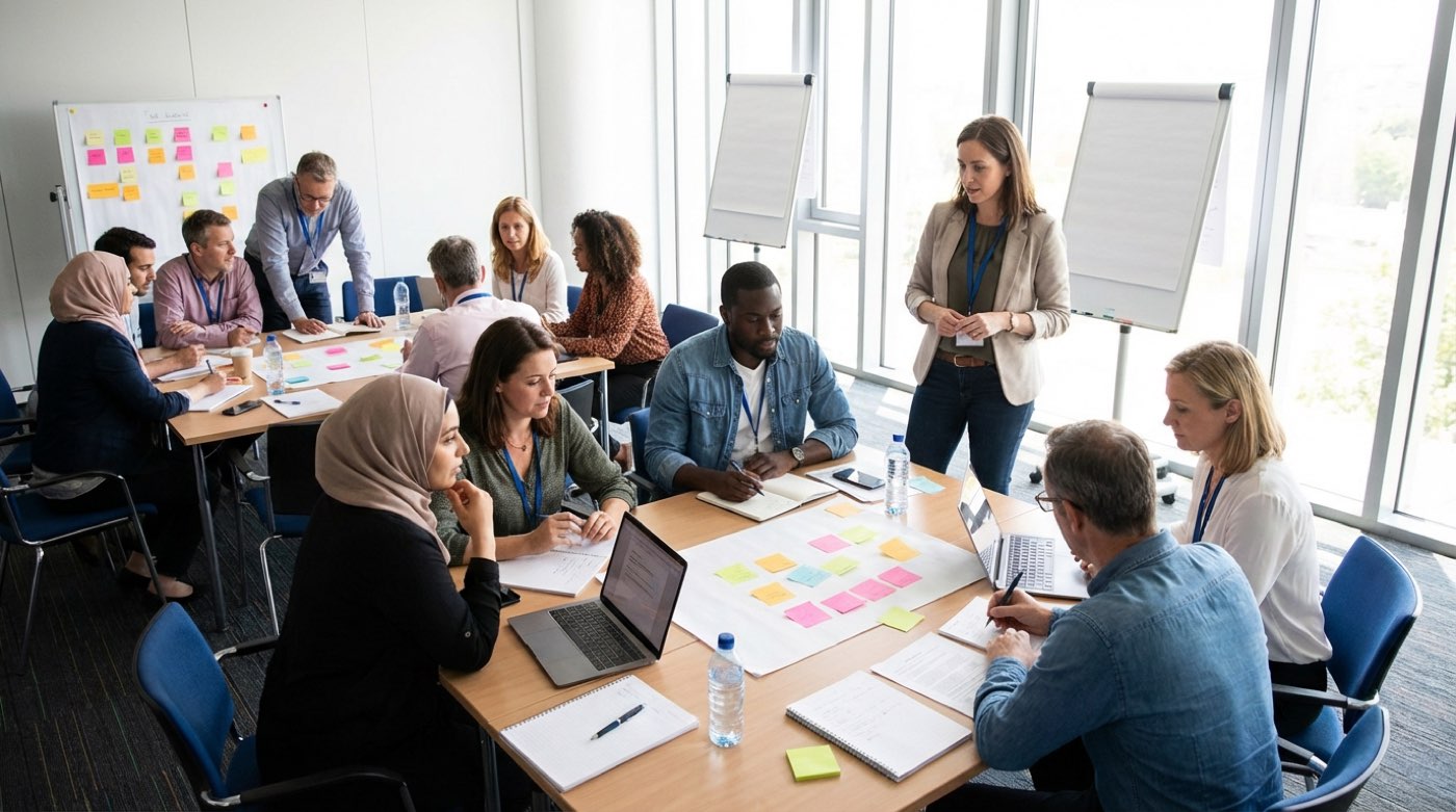 Entrepreneurs working together at a CFIR-funded workshop at YEDI in Toronto